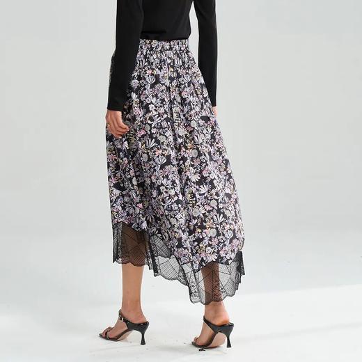 【高货sh】全新升级【铂金会员192/天猫259/差价67】(04534) 洛诗琳25春夏法式浪漫织物印花前短后长松紧半身裙 商品图3