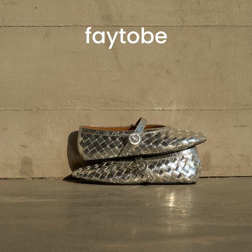 faytobe玛丽珍25春夏松弛罗马舒适平底鞋一字扣浅口编织单鞋女 商品图5