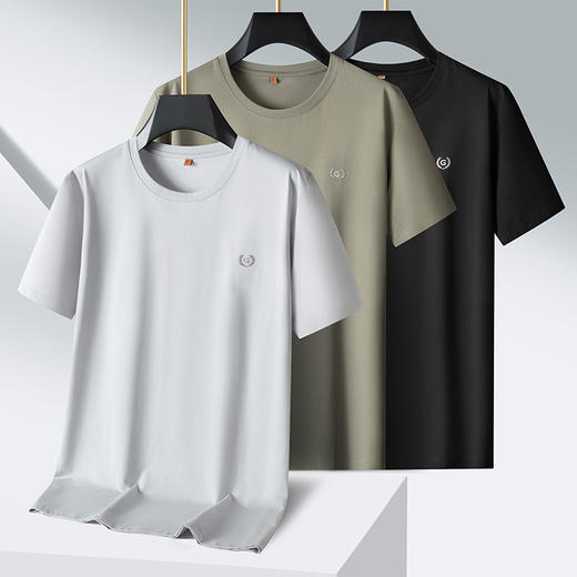 【棉质】【新款DPS】大依优型大码短袖T恤圆领加肥加大肥佬休闲宽松透气上衣男士半袖夏装潮款 商品图0