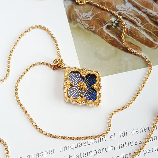 【闲置未使用】BUCCELLATI布契拉提OPERA TULLE吊坠JAUPENO17977大号蓝色珐琅opera歌剧院系列项链190225NJ22 现售价：27000 商品图3