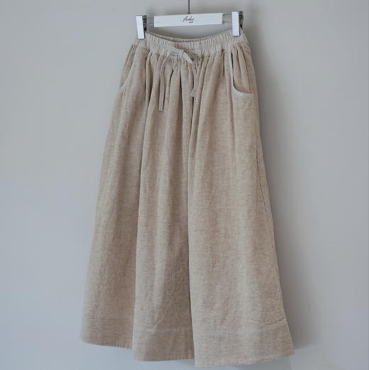 黄阿福｜原色亚麻棉灯芯绒弯兜半裙 商品图1