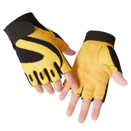 【健身半指手套】男户外运动防滑透气耐磨骑行训练防护力量举重护手掌 商品图5