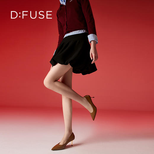 Dfuse迪芙斯2025春季新款经典通勤鞋简约素面金属高跟鞋DFD1111067 商品图12