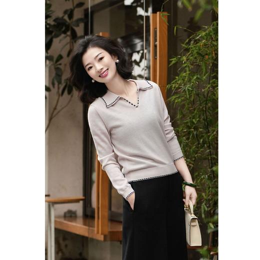 西子/随心精纺羊毛POLO领设计款百搭针织毛衫/MSBH967 商品图1