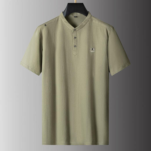 【棉质】【新款DPS】大依优型大码短袖T恤立领POLO衫加肥加大肥佬休闲宽松透气上衣男士半袖夏装潮款 商品图6