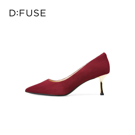Dfuse迪芙斯2025春季新款经典通勤鞋简约素面金属高跟鞋DFD1111067 商品图6