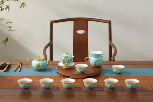 国瓷永丰源 夫人瓷·西湖蓝12/15头茶具套装 商品图4