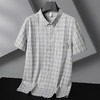 【DG】大依优型夏季薄款大码男装格子短袖衬衫胖子时尚休闲大号莱赛尔上衣加肥加大 商品缩略图5