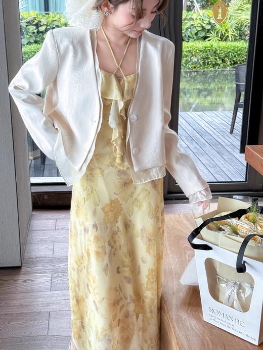 张心子【绿野仙踪】春夏氛围感碎花小荷叶花边吊带裙 连衣裙U2502002 商品图12