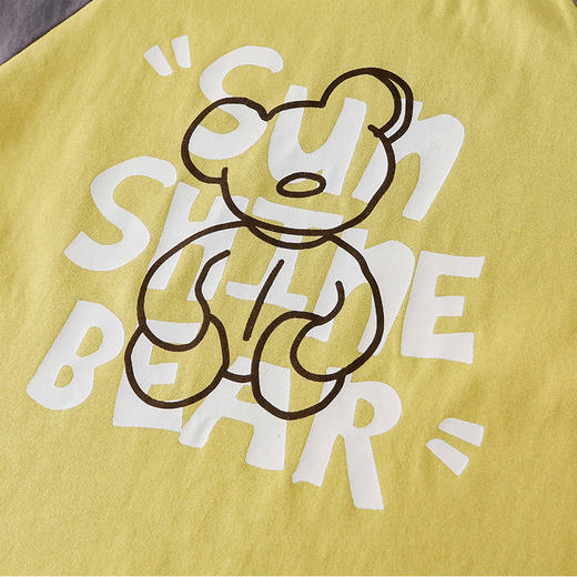 【7A抗菌纯棉】棉花堂2025年夏款简笔画小萌熊童装短袖T恤---F251113&F251113YX 商品图9