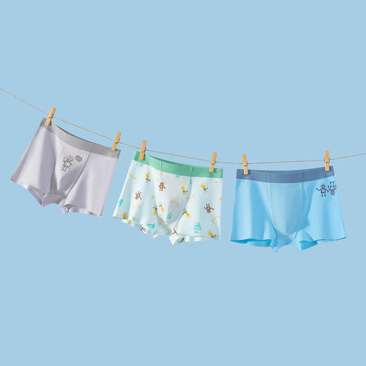 连绵· 男童舒棉无痕平角内裤 3条装（3-9岁） 商品图13
