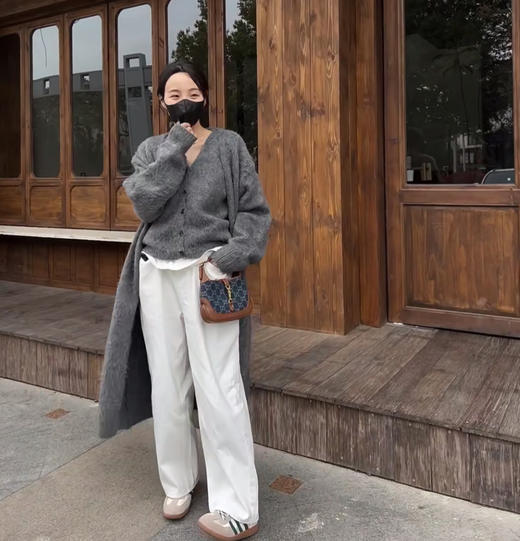 老米优品🎈5-7天。松弛感阔腿休闲裤《韩国工装风 大裤腿设计 阔腿休闲裤》显瘦，帅气，洒脱氛围感满满！K250224A 商品图11