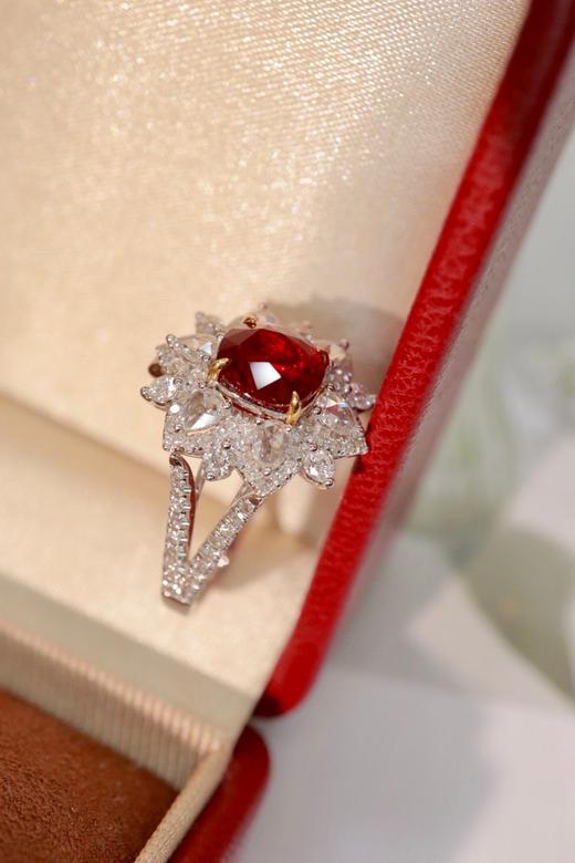 1.8ct刻面红宝石戒指吊坠 商品图2