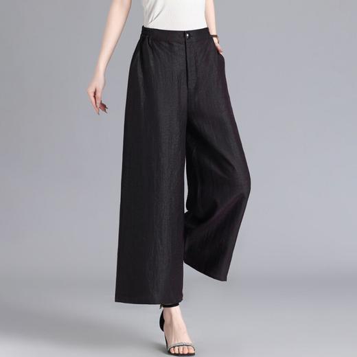 丁摩 重磅香云纱老料桑蚕丝休闲裤女阔腿裤宽松裤子夏季时尚洋气真丝裤子5ZF-E39 商品图2