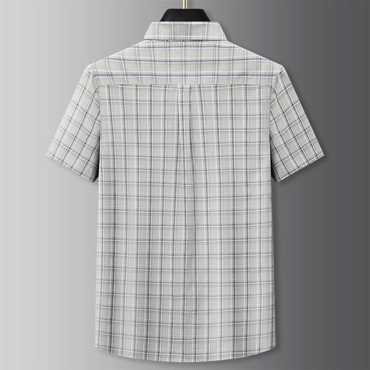 【DG】大依优型夏季薄款大码男装格子短袖衬衫胖子时尚休闲大号莱赛尔上衣加肥加大 商品图2