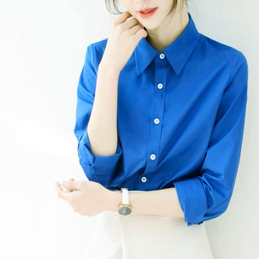 BASICLIVE克莱因蓝衬衫 | 
 时尚名模都爱的单品，被种草N次，艺术高级色 商品图3