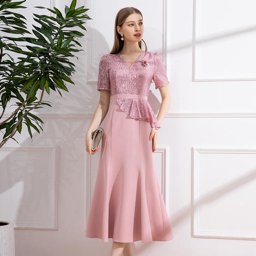 DNO-4GF24099时尚裙子宴会礼服年轻高贵婆婆大码连衣裙 商品图2