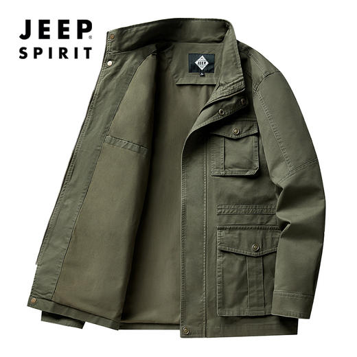 【多口袋装载 经典版型】JEEPSPIRIT吉普男款水洗纯棉休闲夹克外套 商品图9