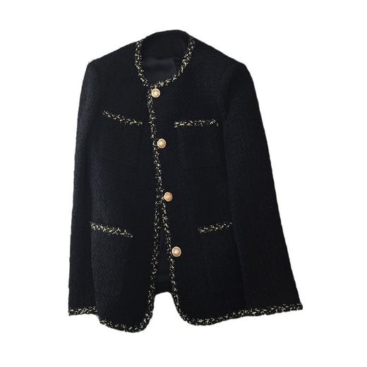 丁摩 新款大码金丝小香风外套女春胖mm中长款圆领显瘦粗花呢上衣200斤5ZF-  24001 商品图4