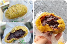 黄米面炸糕：牛街洪彩家的黄米炸糕才是隐形王炸‼️ 炸糕是有名的清真小吃，洪记的炸糕是用黄米做的，传统方法传统配料，炸制而成里面的！红豆沙塞得满满的，软糯香甜，回味无穷

规格：5个/盒