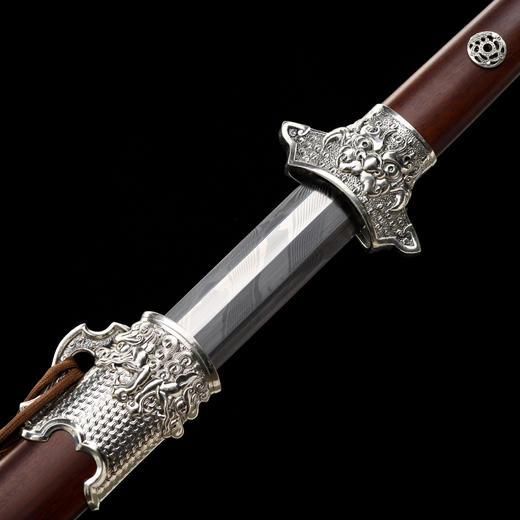 醒狮唐剑  汉唐刀剑 花纹钢宝剑龙泉沈广隆宝剑 一体刀剑  未开刃 商品图3