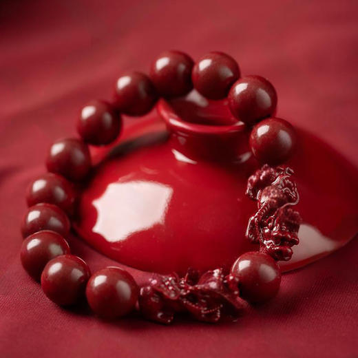 【经典】岸纾 貔貅天然朱砂手串12mm  招财进宝高含量紫金砂珠串手链严选贵州万山源头好矿 商品图4
