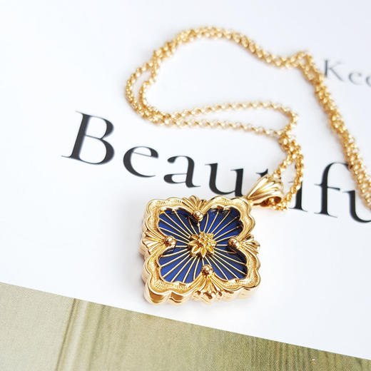 【闲置未使用】BUCCELLATI布契拉提OPERA TULLE吊坠JAUPENO17977大号蓝色珐琅opera歌剧院系列项链190225NJ22 现售价：27000 商品图1