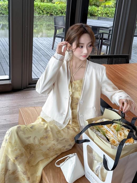 张心子【绿野仙踪】春夏氛围感碎花小荷叶花边吊带裙 连衣裙U2502002 商品图13