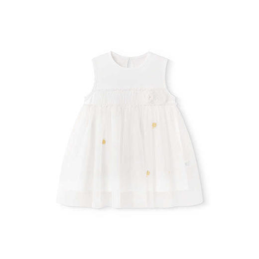 英氏女童连衣裙夏季甜美女生小白裙桑蚕丝透气连衣裙YRLFJ1R052A 商品图4