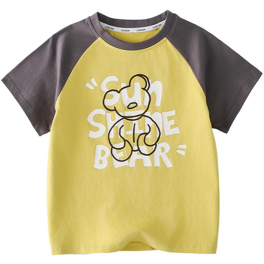 【7A抗菌纯棉】棉花堂2025年夏款简笔画小萌熊童装短袖T恤---F251113&F251113YX 商品图11