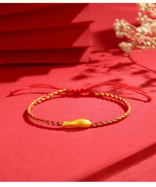 足金小锦鲤·年年有余红绳手链 商品图2