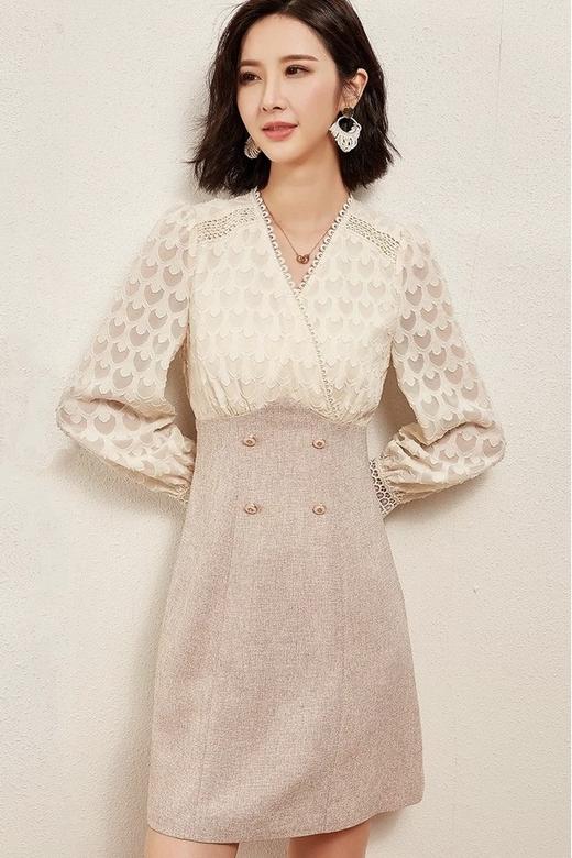 OUNIXUE/欧昵雪 春季高腰显瘦拼接式连衣裙 15326 商品图1