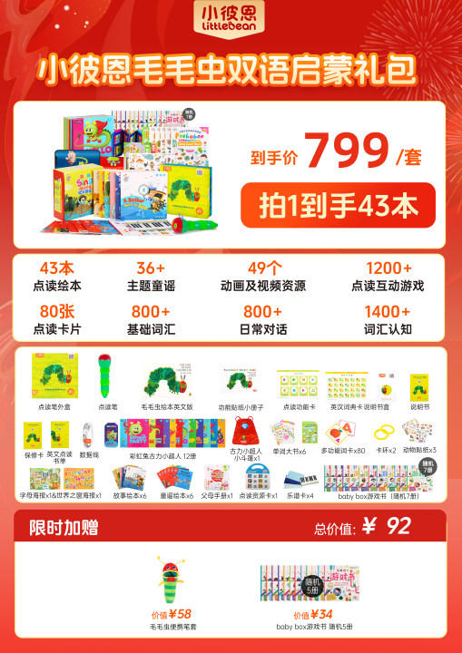 [小彼恩出品][0-6岁]0基础英语启蒙全能套餐（育学园） 商品图1