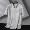 【DG】大依优型夏季薄款大码男装格子短袖衬衫胖子时尚休闲大号莱赛尔上衣加肥加大 商品缩略图0