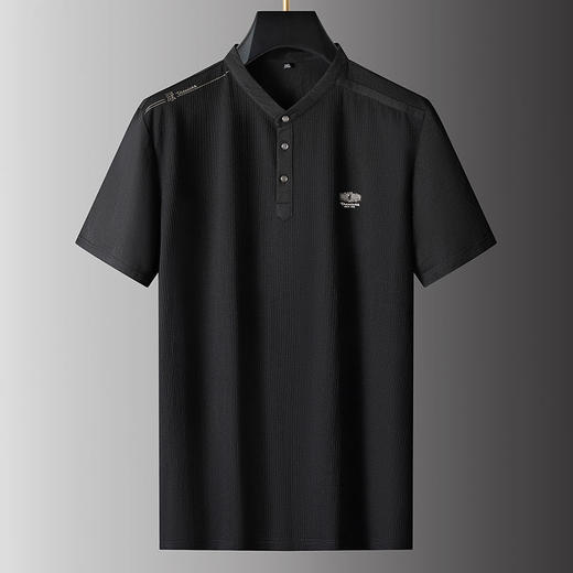 【棉质】【新款DPS】大依优型大码短袖T恤立领POLO衫加肥加大肥佬休闲宽松透气上衣男士半袖夏装潮款 商品图5