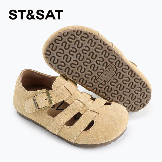 【童鞋】星期六复古风舒适透气男女童勃肯凉鞋SSD2192L1Y 商品图5