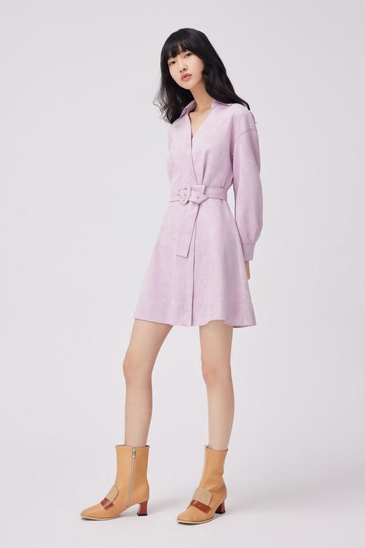 LILY 通勤爱心腰带款V领连衣裙 15661 商品图2