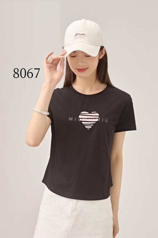 FF竹纤维女士竹棉爱心亮钻圆领半袖8067 商品图1