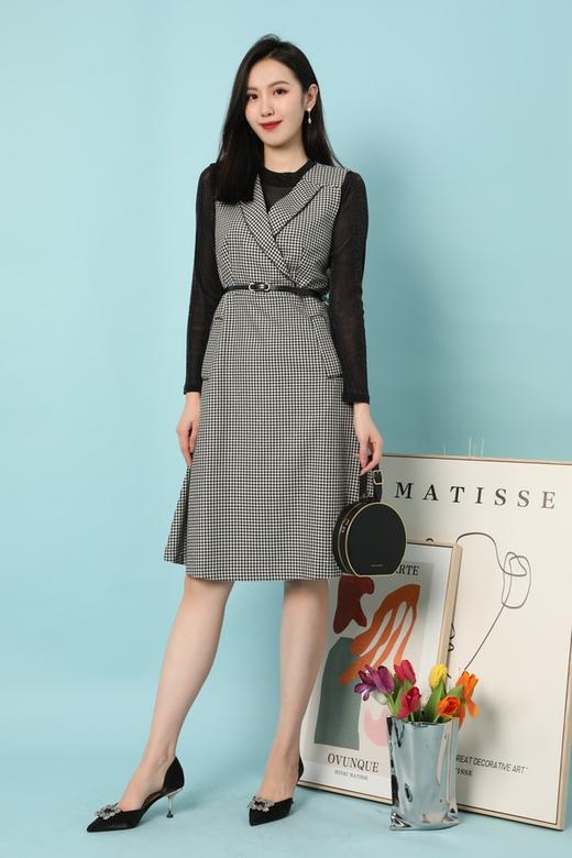 Le Malene 轻奢款假两件西装领连衣裙 15651 商品图1