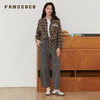 Famecoco文艺范简约立体明线棉质休闲宽松显瘦直筒裤春秋款FAB6GA014 商品缩略图1