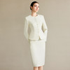 IWY/米白色亮丝西装套裙职业西装套装女正装高级感白色西服气质名媛范职业装套裙工作服CS2103-M 商品缩略图2