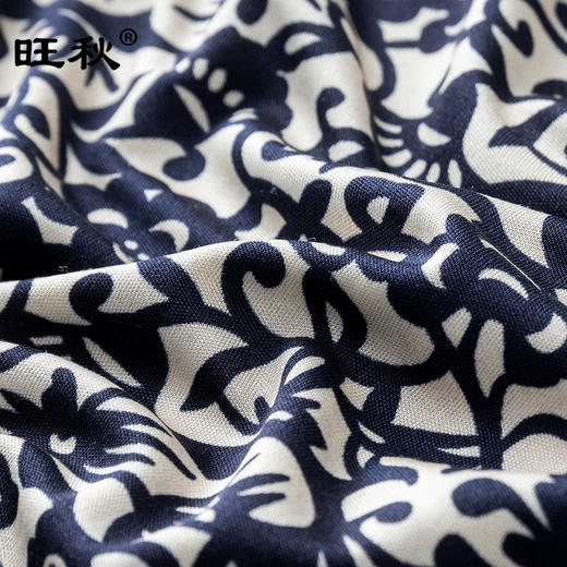 丁摩真丝上衣女洋气青花瓷印花桑蚕丝t恤套头小衫ALF2367-2 商品图5