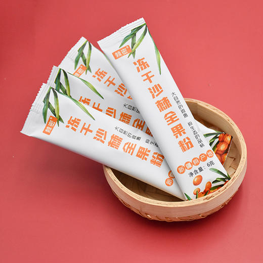 棘密 新疆沙棘冻干果粉 大果沙棘纯 全果粉不添加 新果鲜做 120g（6g*20袋）/1罐AWJM 商品图4