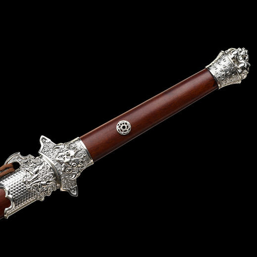 醒狮唐剑  汉唐刀剑 花纹钢宝剑龙泉沈广隆宝剑 一体刀剑  未开刃 商品图4