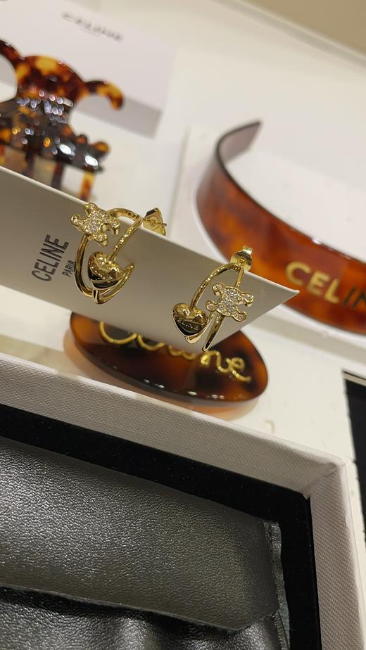 赛家 新款金色满钻凯旋门爱心耳环 商品图1