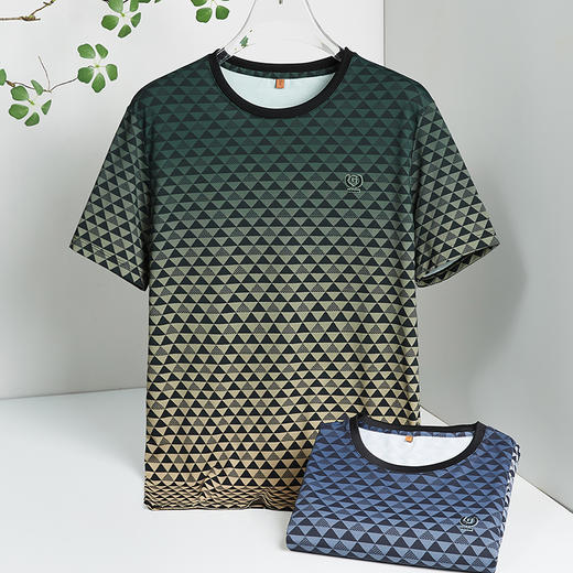 【DWP】大依优型大码圆领短袖T恤加肥加大男士大号弹力透气舒适夏季半袖 商品图0