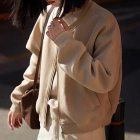 【高货ayts】全新升级【铂金会员257/天猫339/差价82】(12114) 洛诗琳长绒棉双面针织棒球服2025春款高级感短款上衣