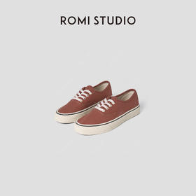 ROMI STUDIO “复古街区” 原胚起绒布撞色平底低帮帆布鞋 444FS015