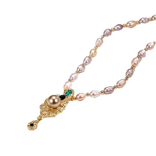 丁摩 淡水彩光珍珠项链珠光宝气时尚古典百搭气质款锁骨链5ZF-21 商品图4