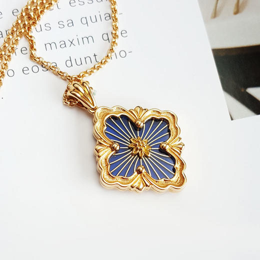 【闲置未使用】BUCCELLATI布契拉提OPERA TULLE吊坠JAUPENO17977大号蓝色珐琅opera歌剧院系列项链190225NJ22 现售价：27000 商品图0